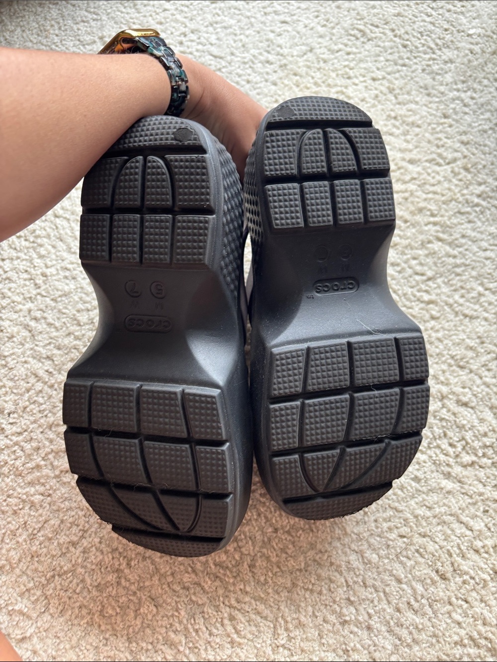 CROCS Purple Strappy Fisherman Platform Sandals - Picture 6 of 6